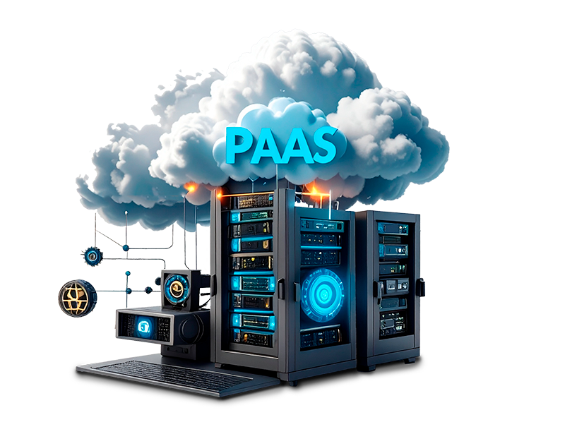 Firefly A photorealistic scene representing Platform as a Service (PaaS)- a cloud hovering above a m (4)